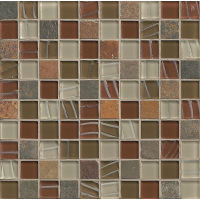 Elume 1-1/4" x 1-1/4" Wall Mosaic in Ruby Silk