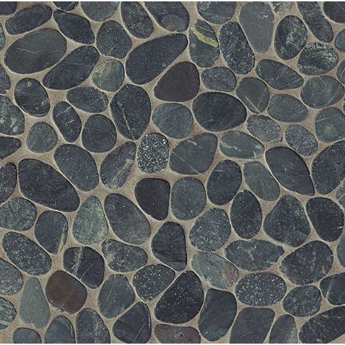 Hemisphere Floor and Wall Mosaic in Ocean Black