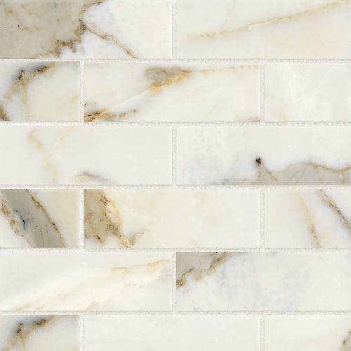 Classic 2.0 2" x 6" Floor & Wall Mosaic in Calacatta Oro