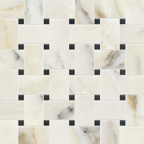Classic 2.0 2" x 2" Floor and Wall Mosaic in Calacatta Oro