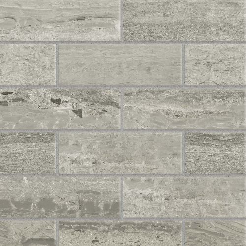 Classic 2.0 2" x 6" Floor & Wall Mosaic in Travertino Grigio