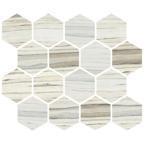 Zebrino Floor & Wall Mosaic in Calacatta, Classico, Michelang