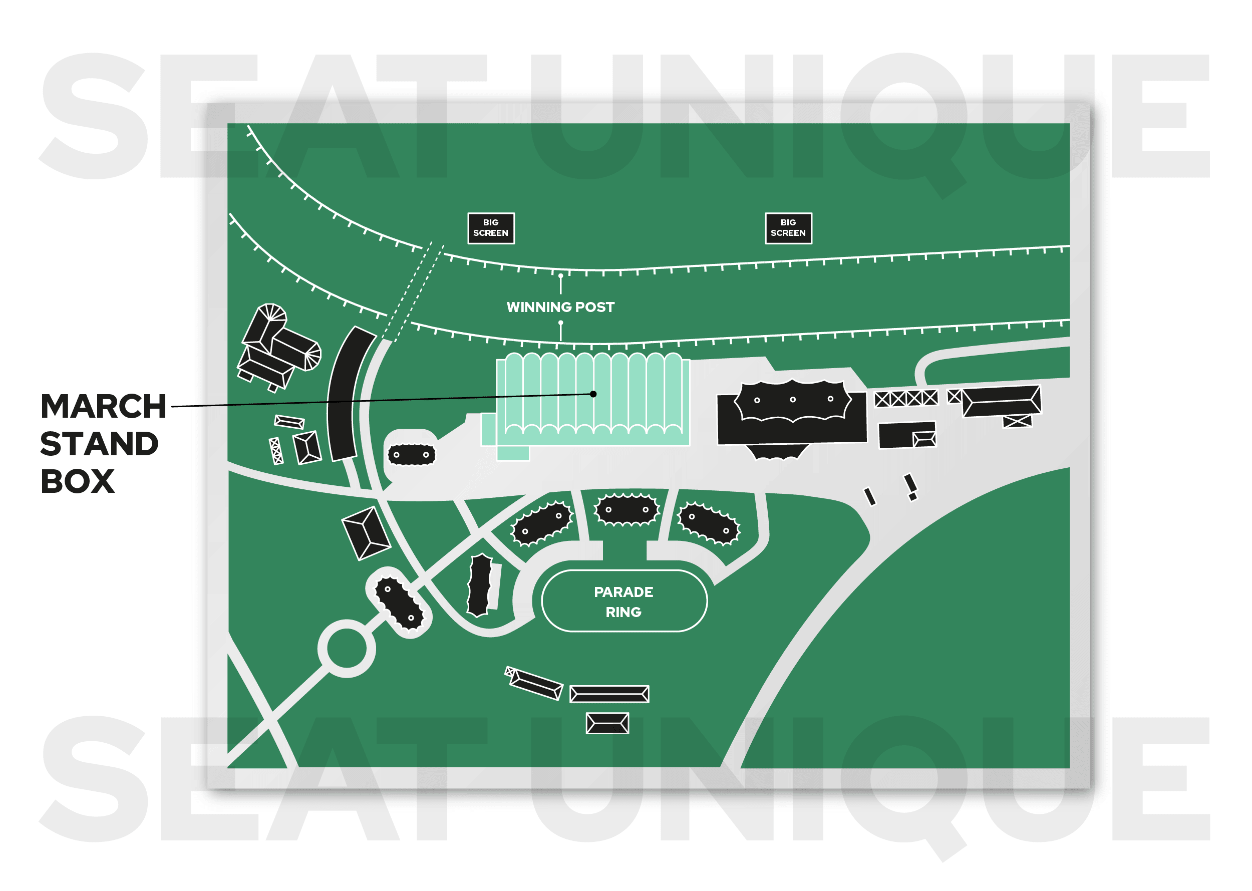 The location of the March Stand Boxes on the Qatar Goodwood Festival map