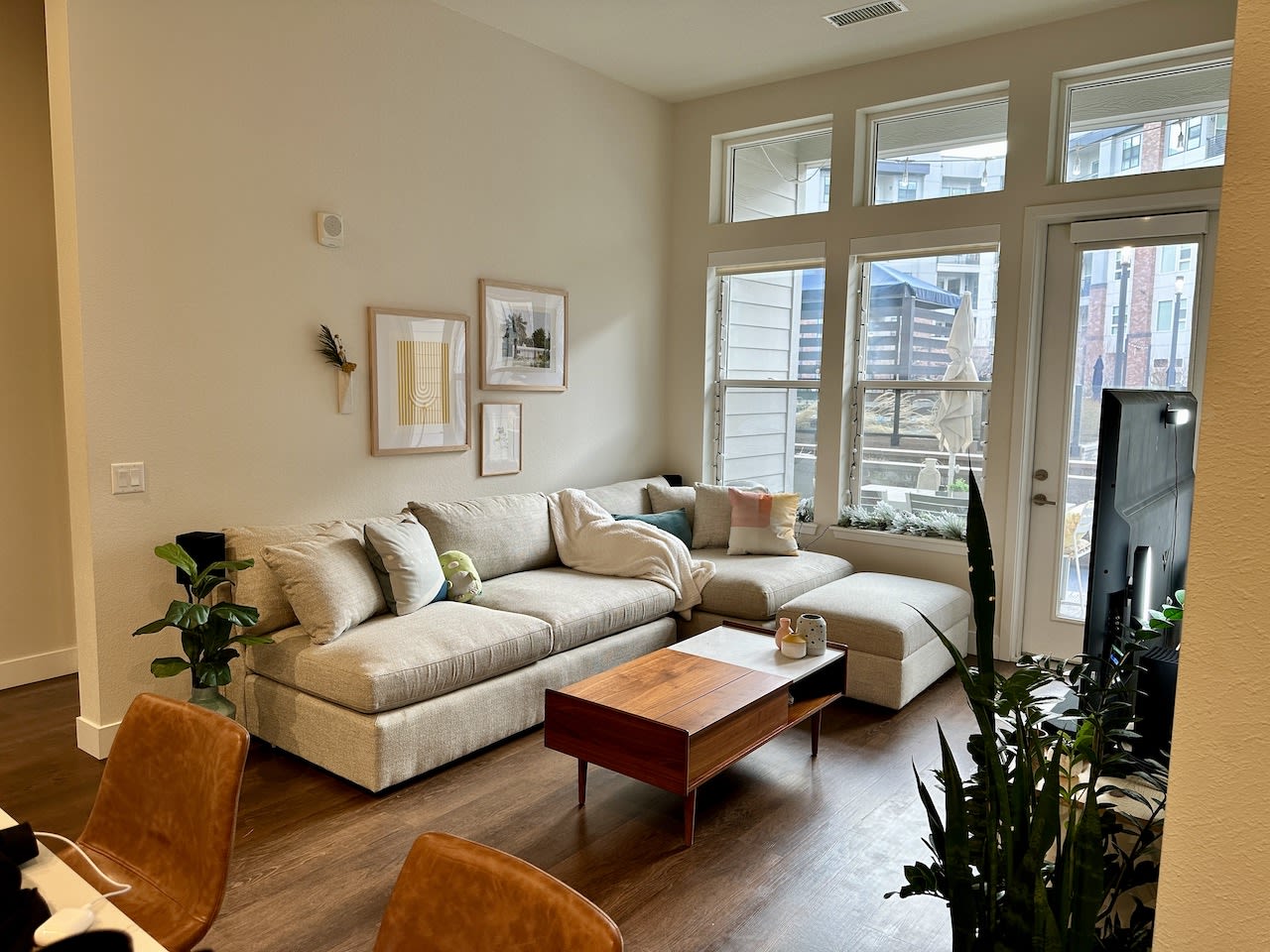 Image of a large off-white couch in a livingroom