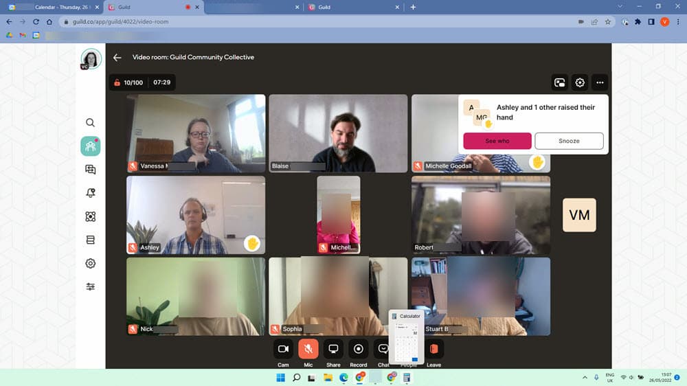 Guild Video Room on the desktop app