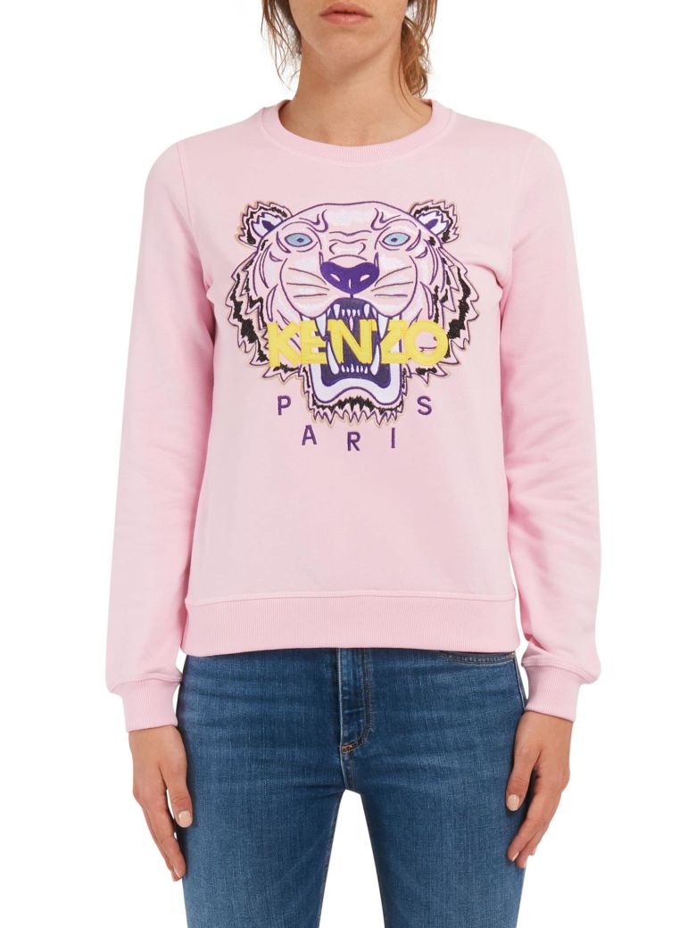 tigerline什么部位,tigerline是什么部位 tiger embroidered sweatshirt in pink