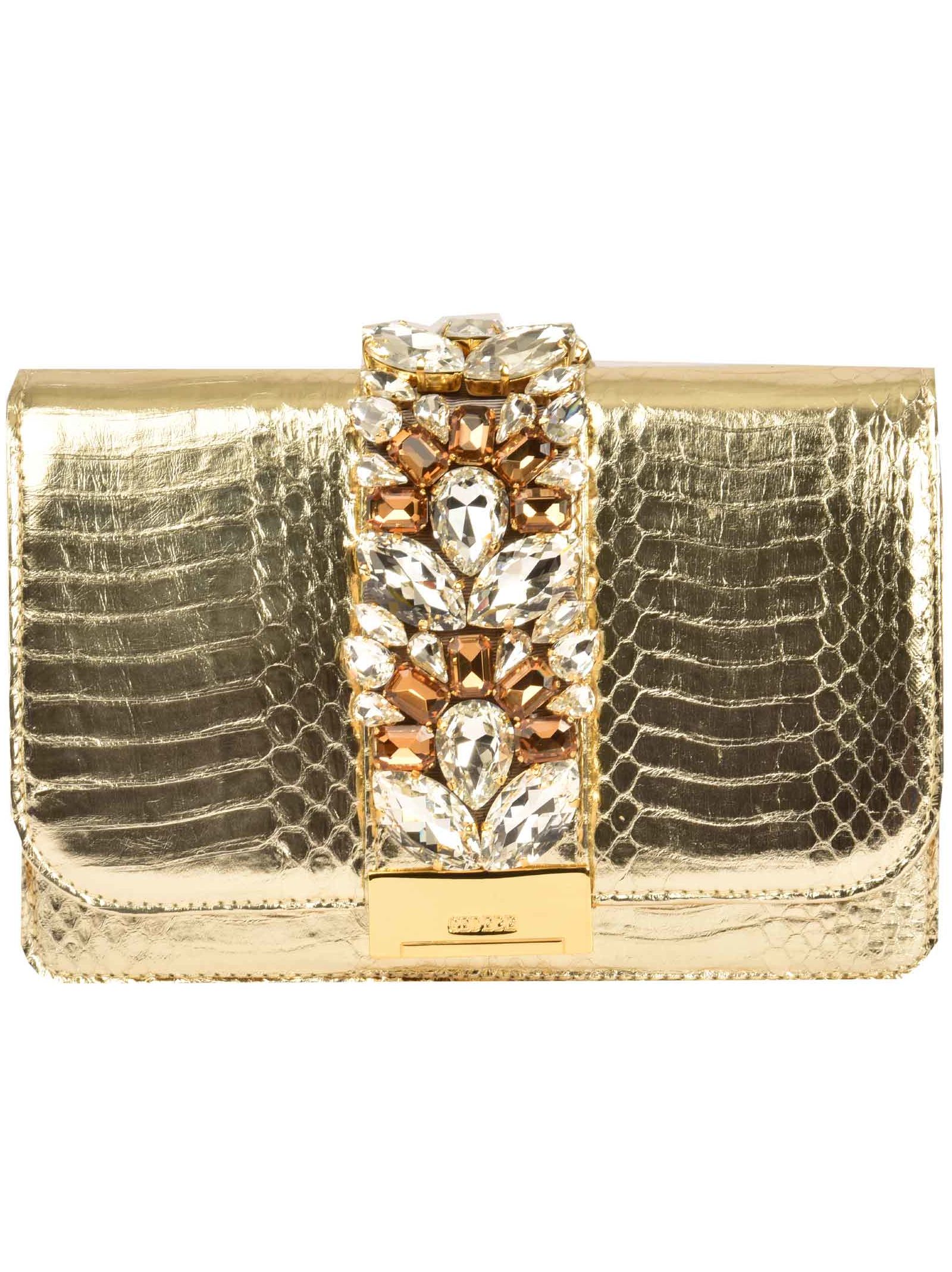 click snake shoulder bag in gold
