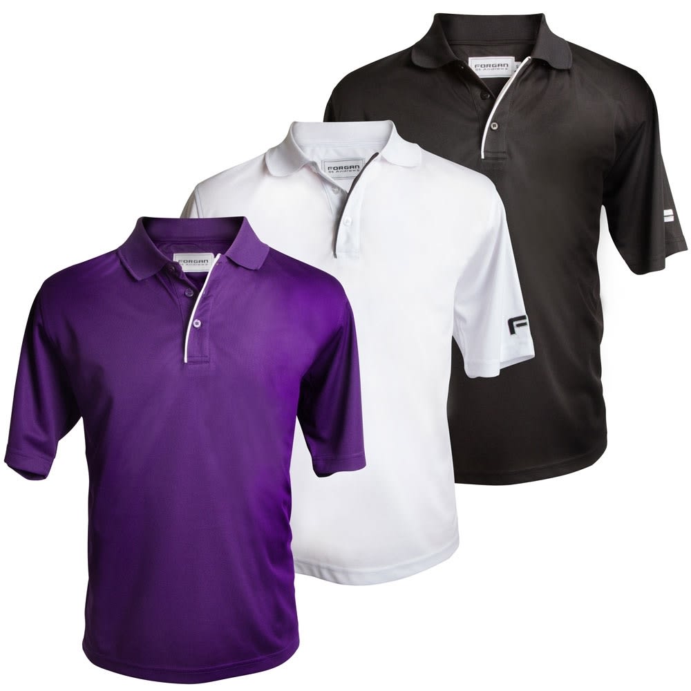 Forgan Mens MXT Golf Polo Shirts 3 pack