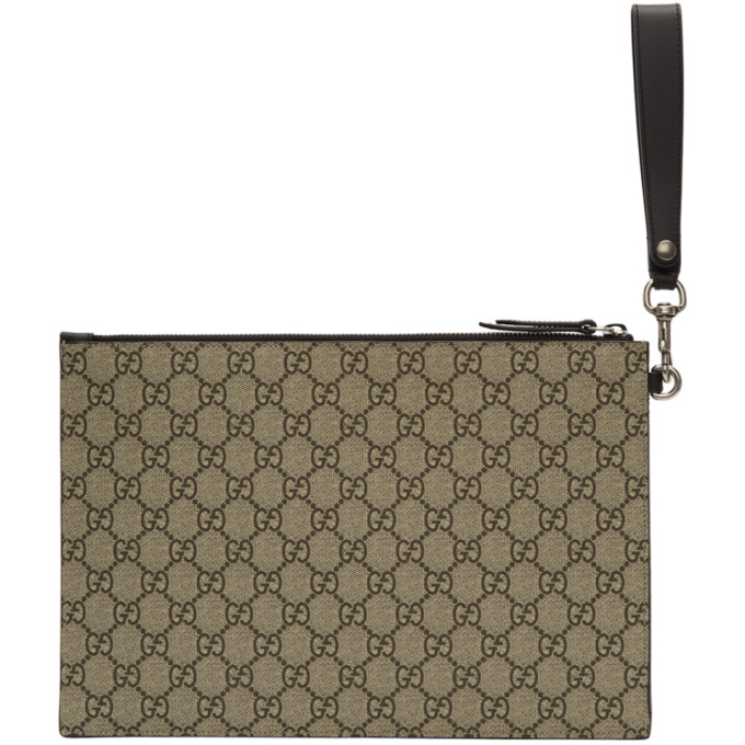 gucci beige gg supreme "l"aveugle par amour" tiger手拿小包