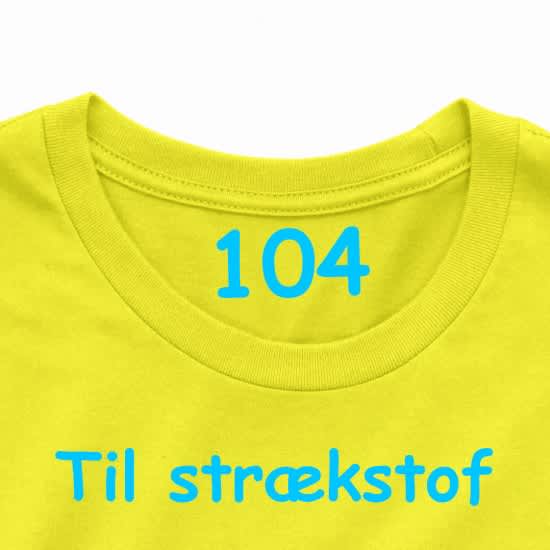 Størrelsesmærker kun tal til strækstof Størrelsesmærker kun tal til strækstof