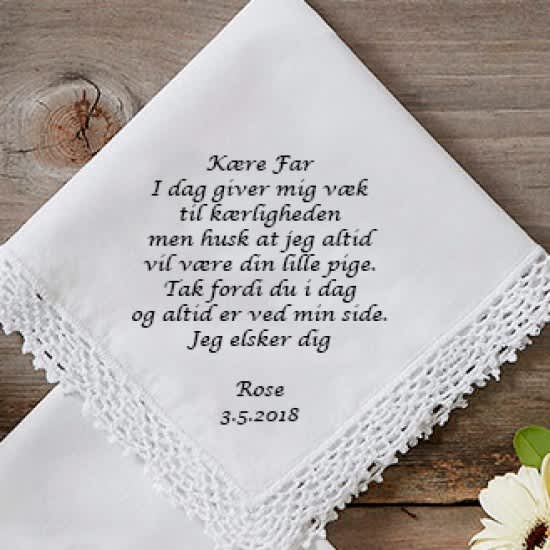 Tekst til lommetørklæder Tekst til lommetørklæder