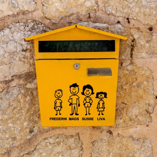 Postkasse stickers - familie 4 Postkasse stickers - familie 4
