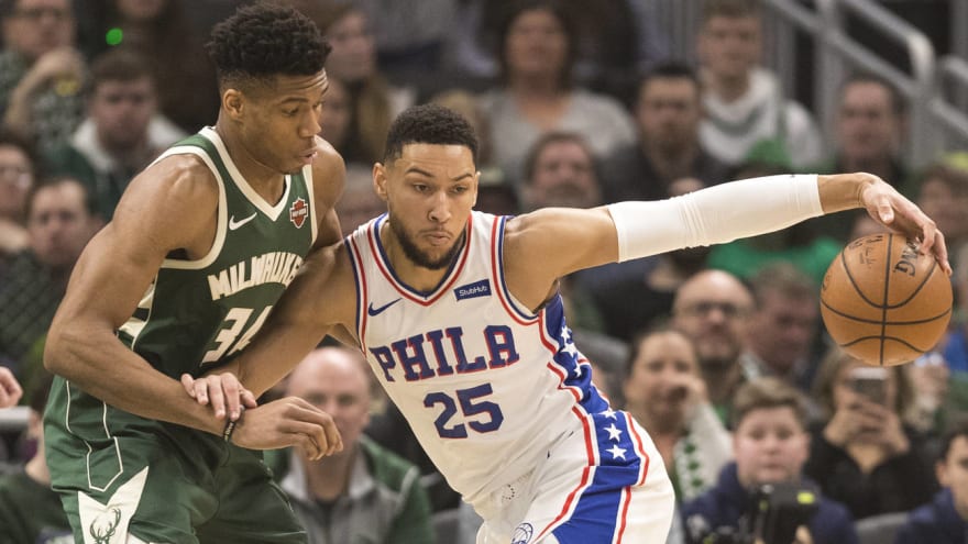 Watch Giannis Antetokounmpo Ben Simmons Trade Poster Dunks Trash Talk Yardbarker