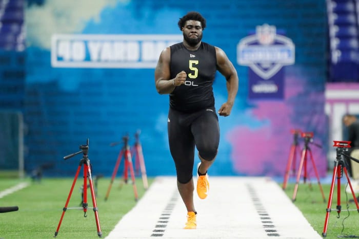 Jets de Nueva York: Mekhi Becton, OT, Louisville