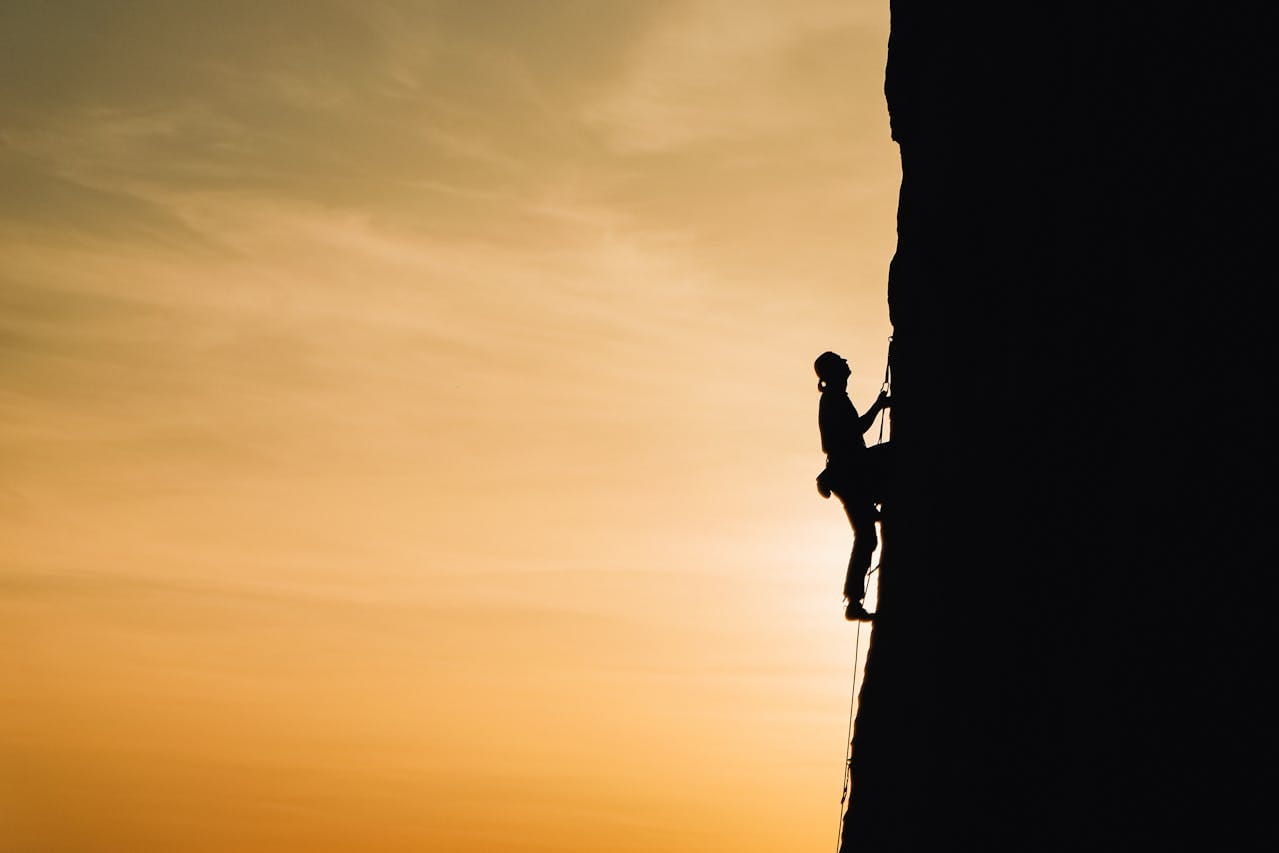 Person rock climbing