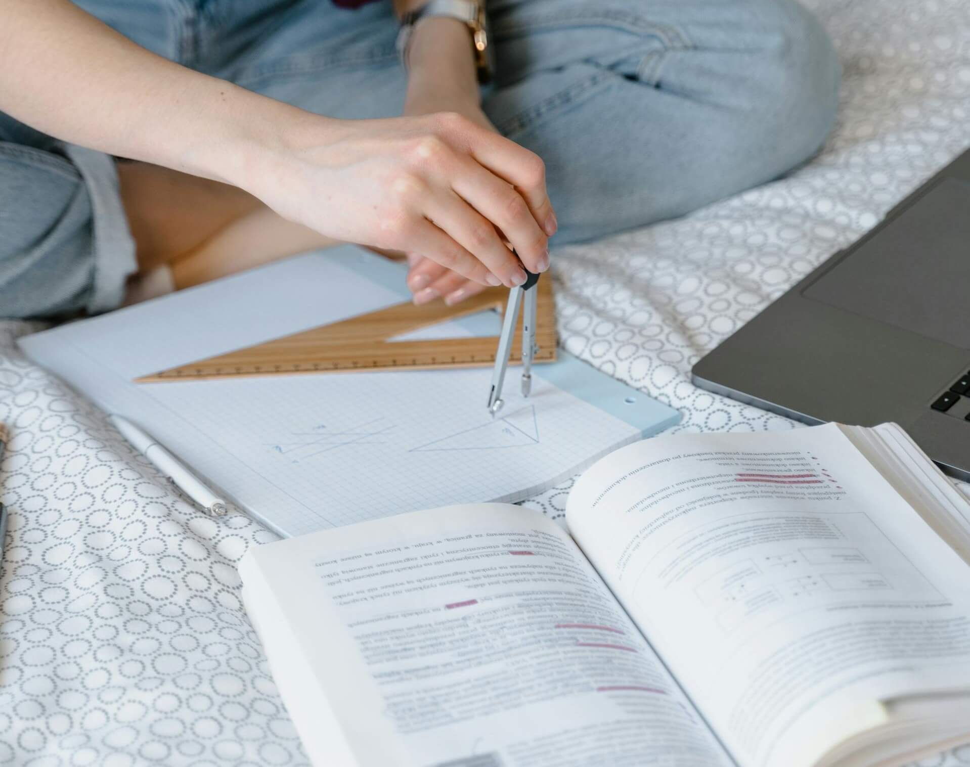 a student doing an assignment