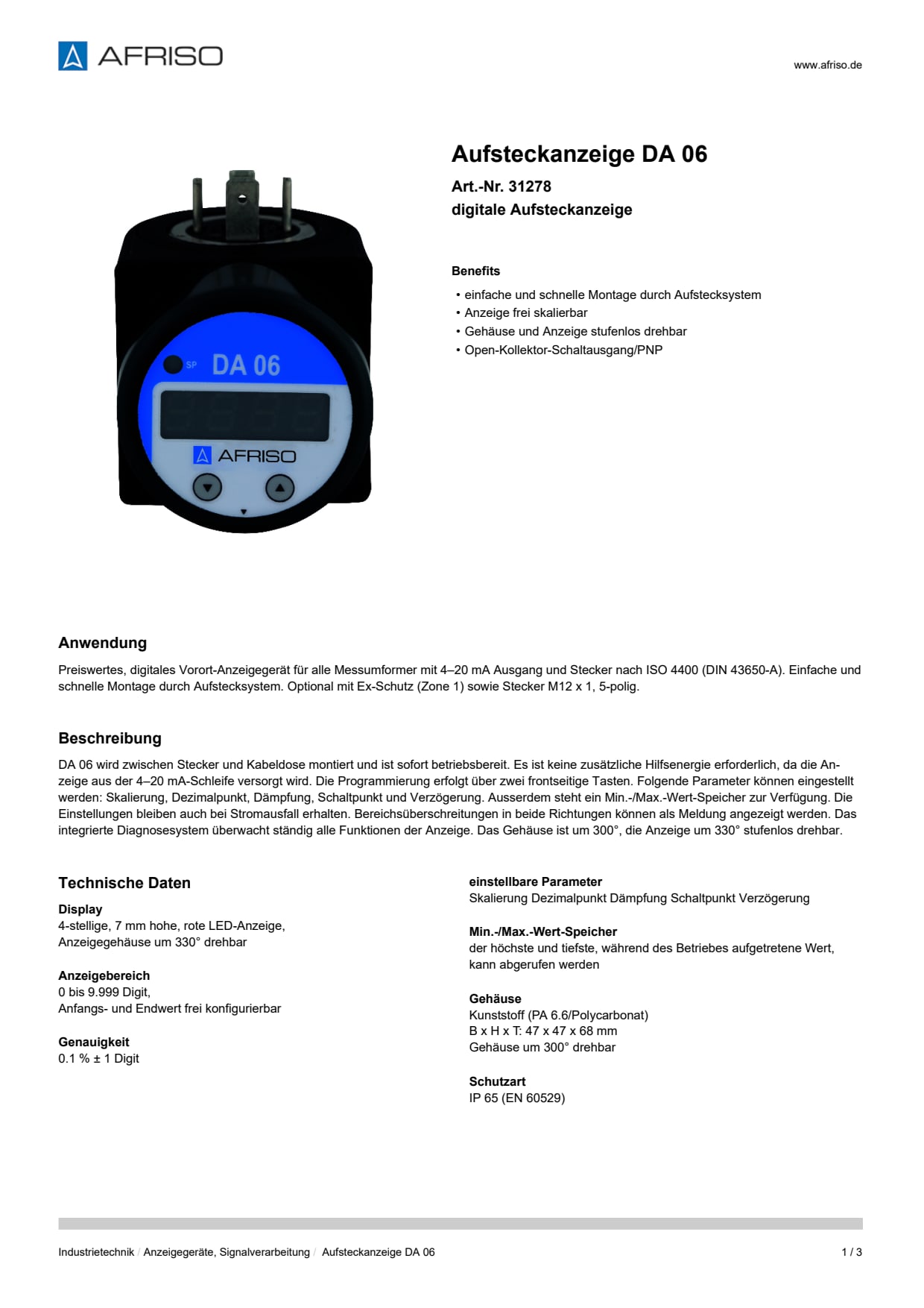 AFRISO_AUFSTECKANZEIGE-DA-06-DIGITALE-AUFSTECKANZEIGE_31278_DEU_CHE.PDF