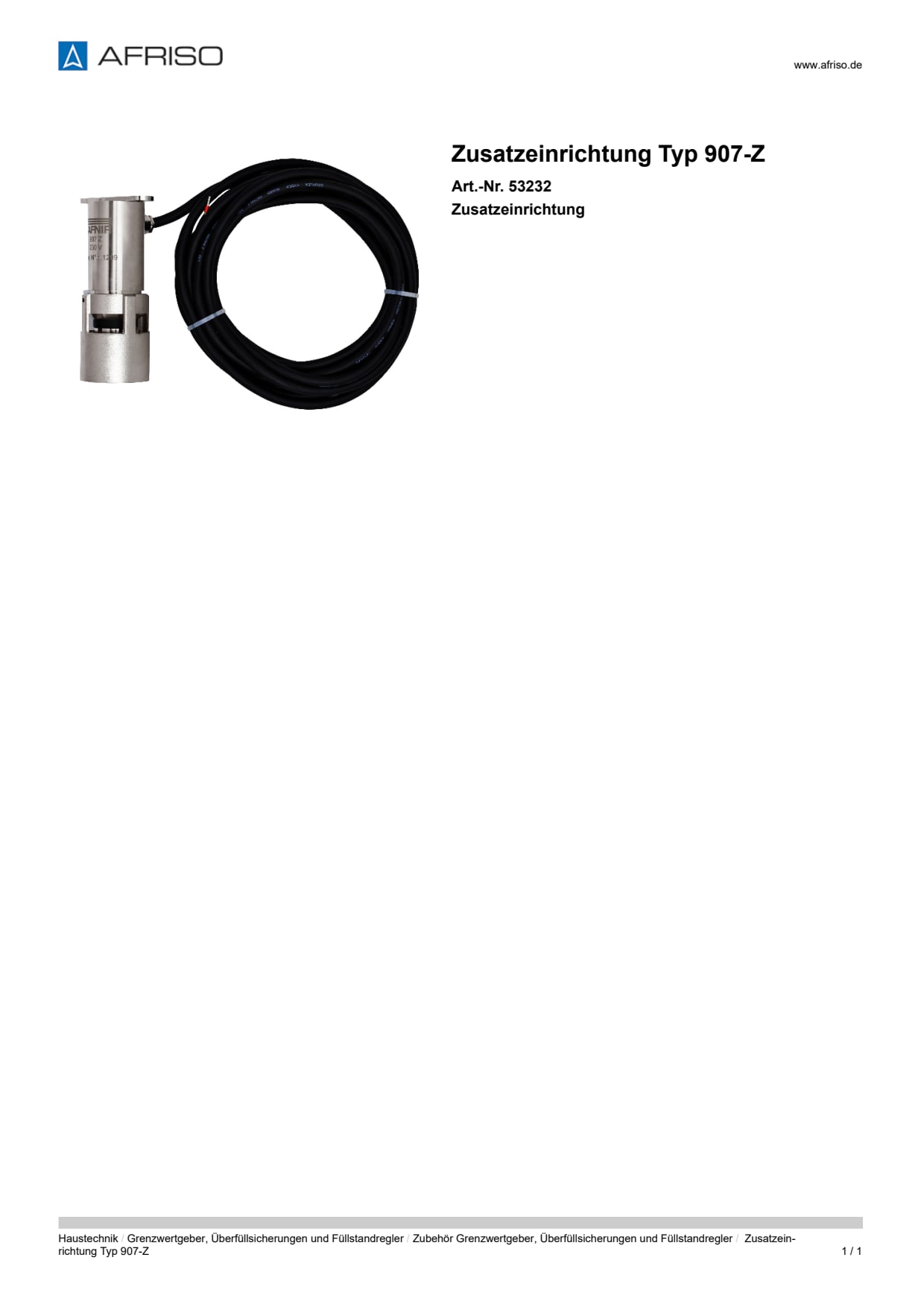AFRISO_ZUSATZEINRICHTUNG-TYP-907-Z-ZUSATZEINRICHTUNG_53232_DEU_CHE.PDF