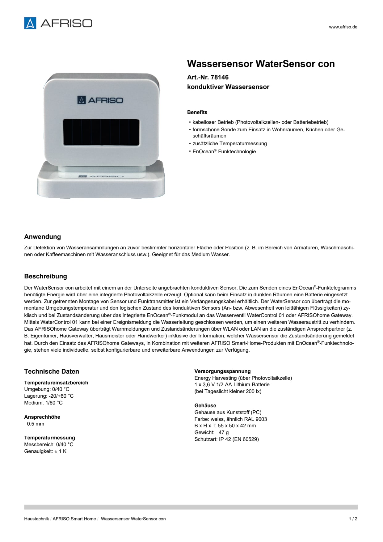 AFRISO_WASSERSENSOR-WATERSENSOR-CON-KONDUKTIVER-WASSERSENSOR_78146_DEU_CHE.PDF