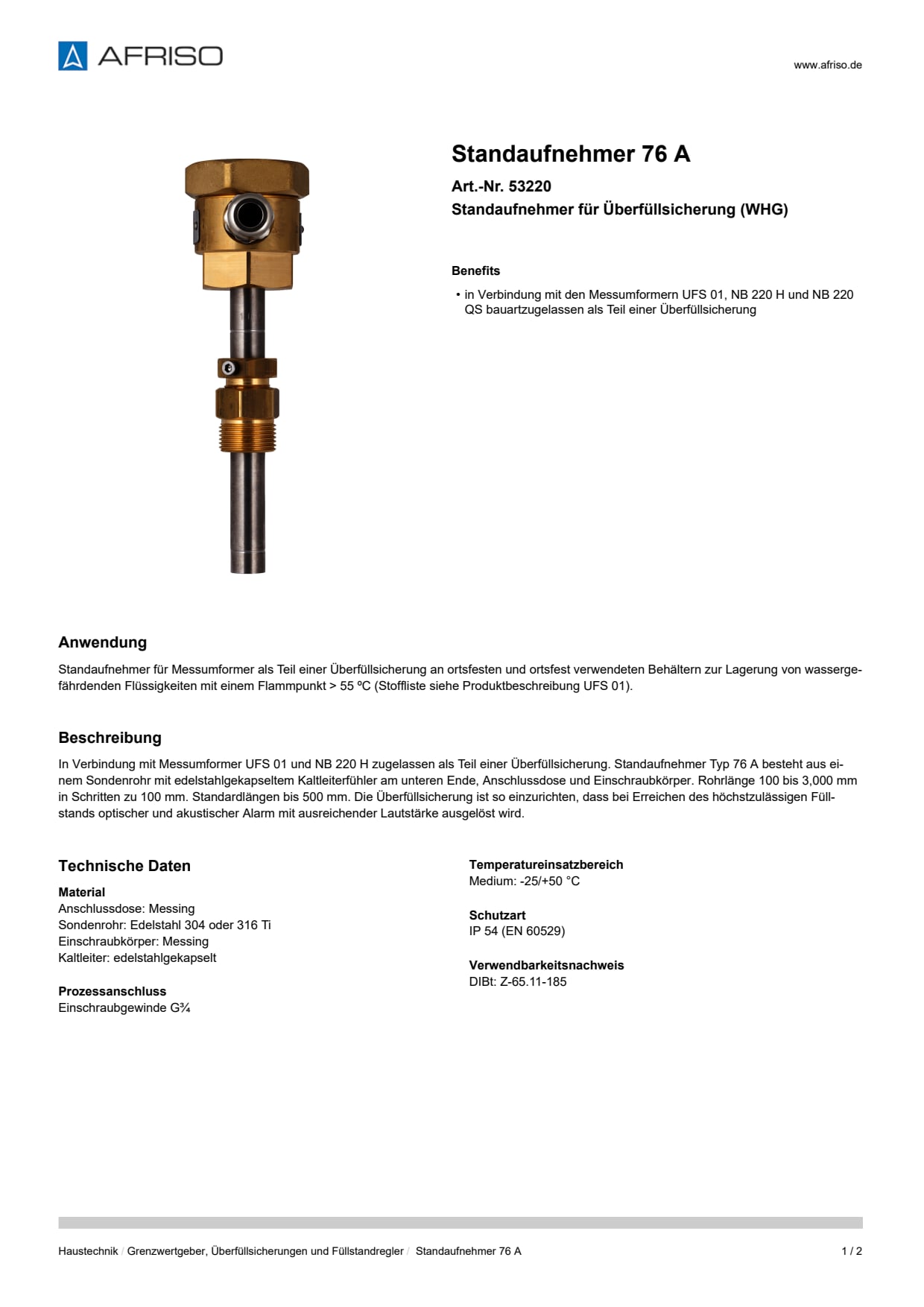 AFRISO_STANDAUFNEHMER-76-A-STANDAUFNEHMER-FUER-UEBERFUELLSICHERUNG--WHG-_53220_DEU_CHE.PDF