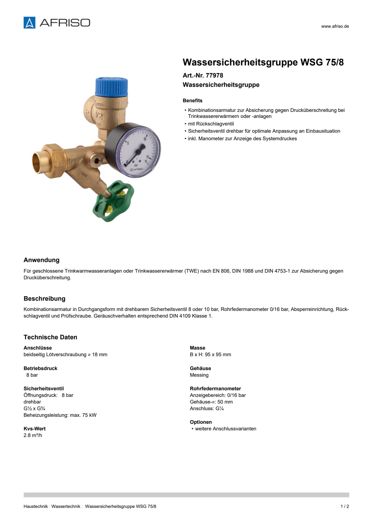 AFRISO_WASSERSICHERHEITSGRUPPE-WSG-75-8-WASSERSICHERHEITSGRUPPE_77978_DEU_CHE.PDF