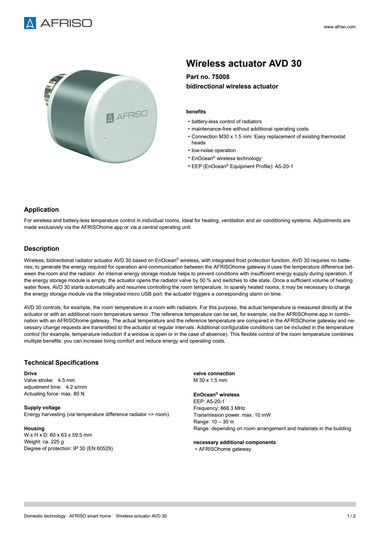 AFRISO_DATA-SHEET_WIRELESS-ACTUATOR_AVD-30_75008_ENG_GBR.PDF