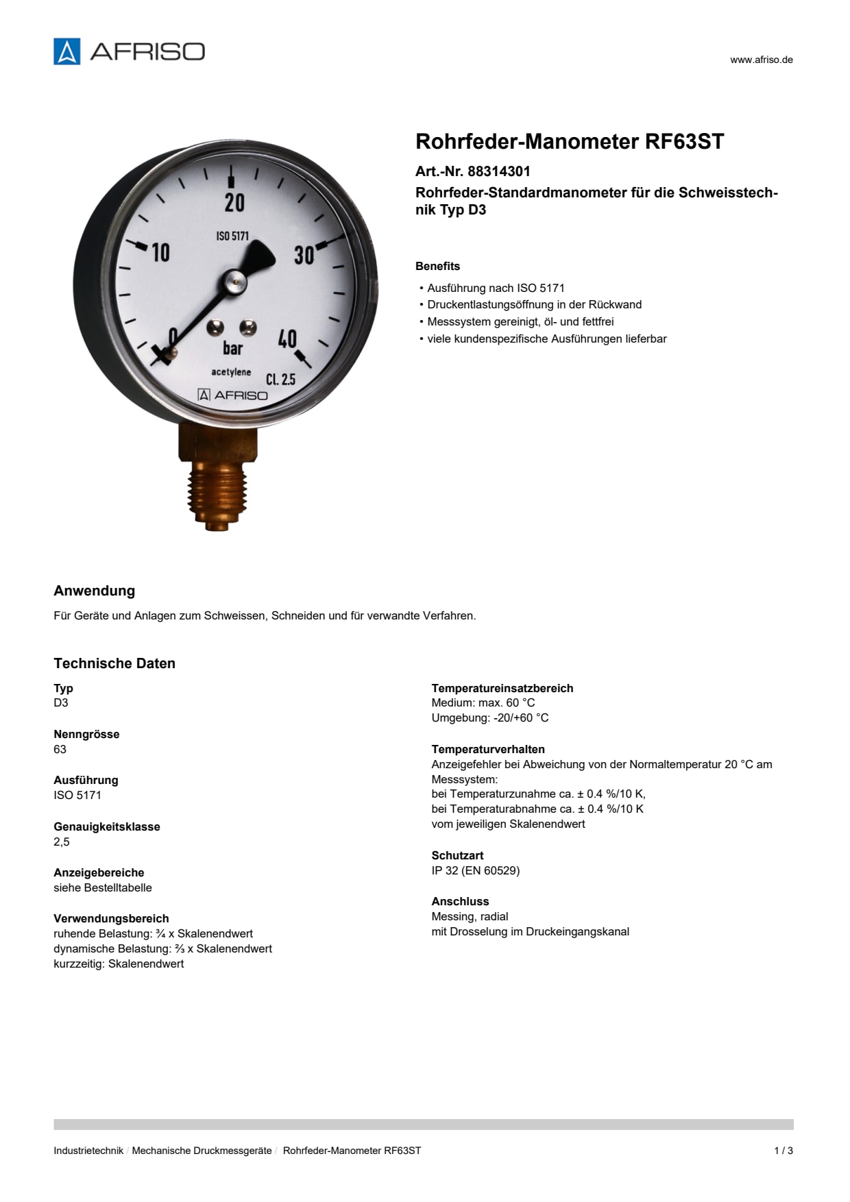 AFRISO_DATENBLATT_ROHRFEDER-MANOMETER_RF63ST_88314301_DEU_CHE.PDF