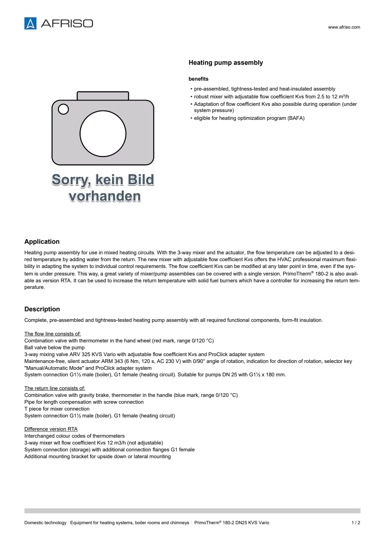 AFRISO_DATA-SHEET_HEATING-PUMP-ASSEMBLY_PRIMOTHERM-180-2-DN25-KVS-VARIO_P56119_ENG_GBR.PDF
