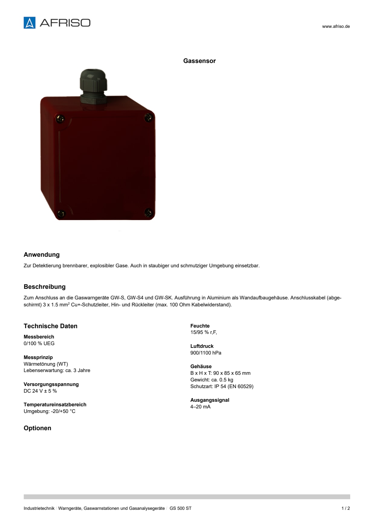 AFRISO_DATENBLATT_GASSENSOR_GS-500-ST_P2905_DEU_CHE.PDF