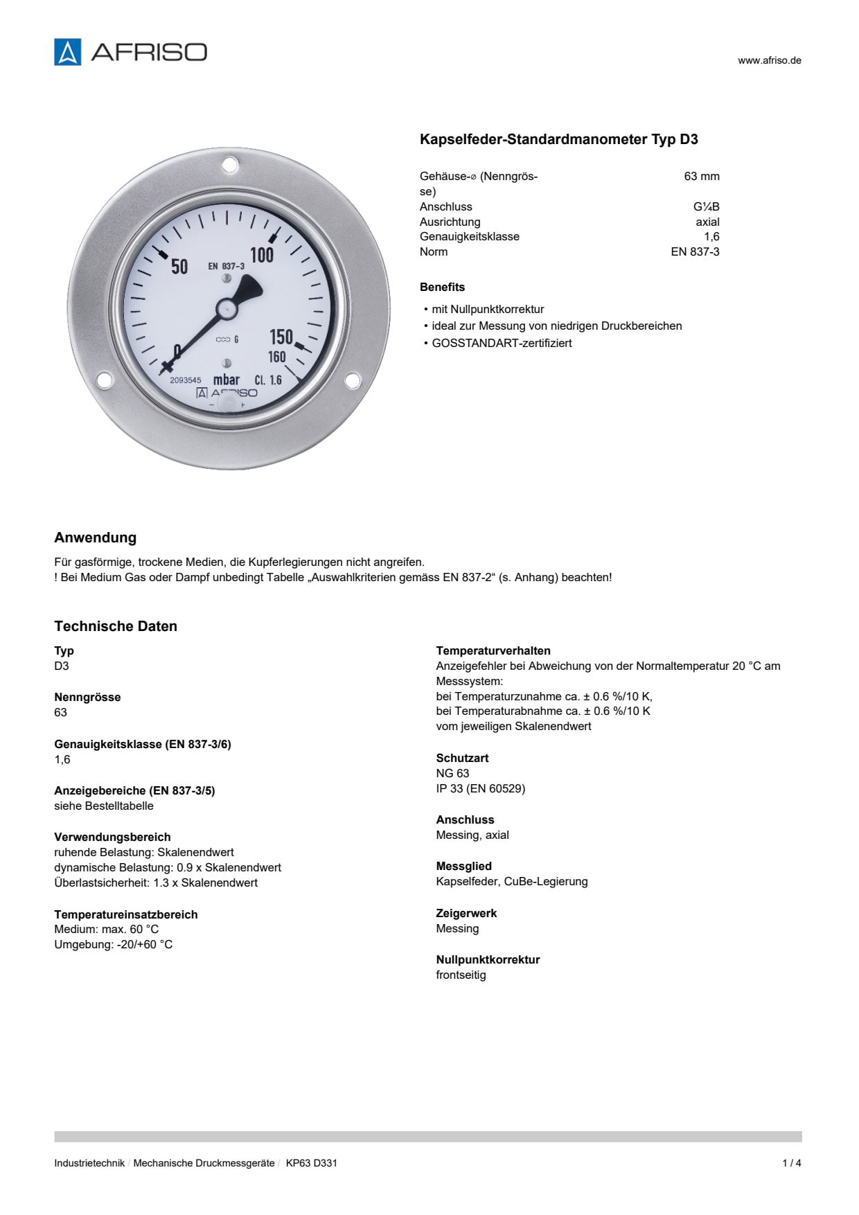 AFRISO_DATENBLATT_KAPSELFEDER-STANDARDMANOMETER-TYP-D3_KP63-D331_P15210_DEU_CHE.PDF