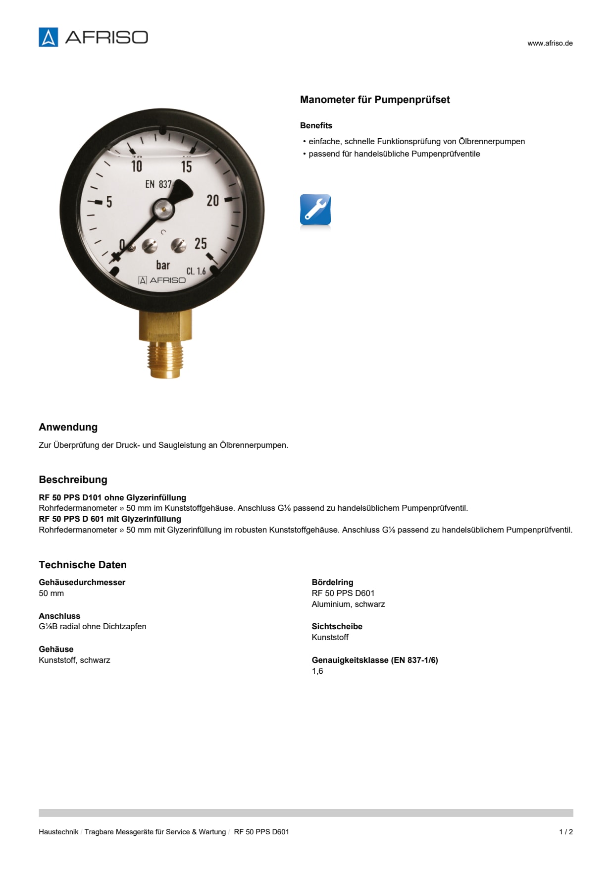 AFRISO_DATENBLATT_MANOMETER-FUER-PUMPENPRUEFSET_RF-50-PPS-D601_P22777_DEU_CHE.PDF
