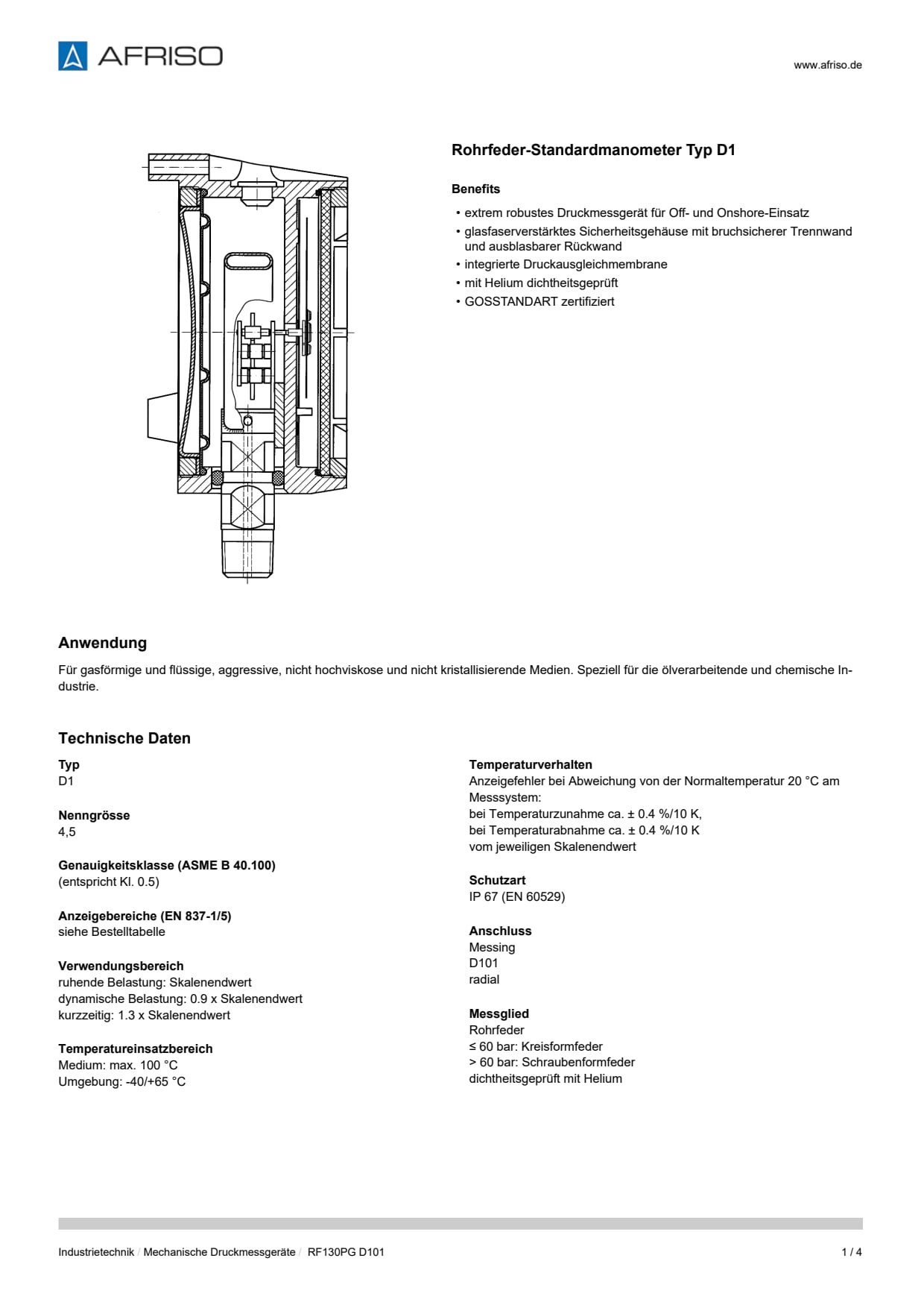 AFRISO_DATENBLATT_ROHRFEDER-STANDARDMANOMETER-TYP-D1_RF130PG-D101_P22375_DEU_CHE.PDF