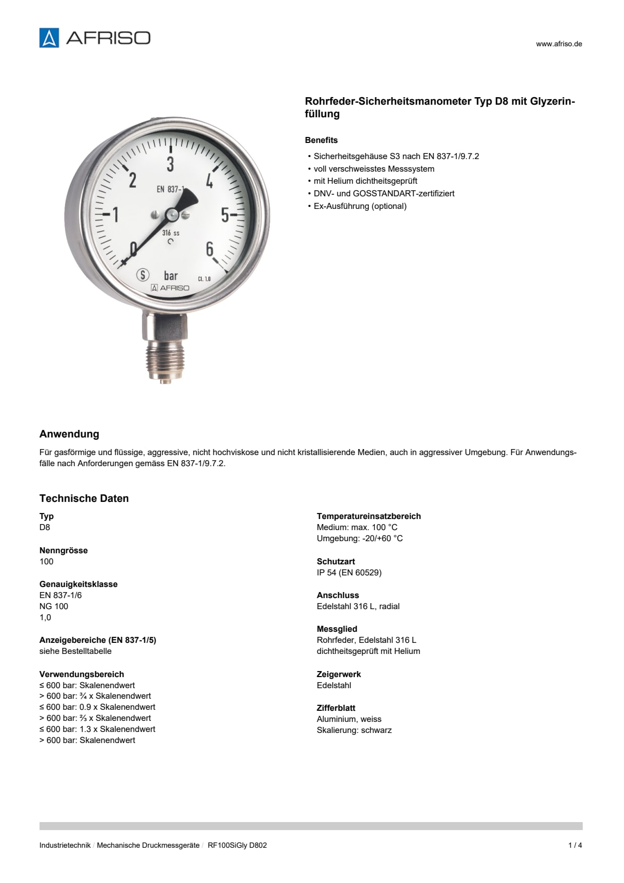 AFRISO_DATENBLATT_ROHRFEDER-SICHERHEITSMANOMETER-TYP-D8-MIT-GLYZERINFUELLUNG_RF100SIGLY-D802_P24118_DEU_CHE.PDF