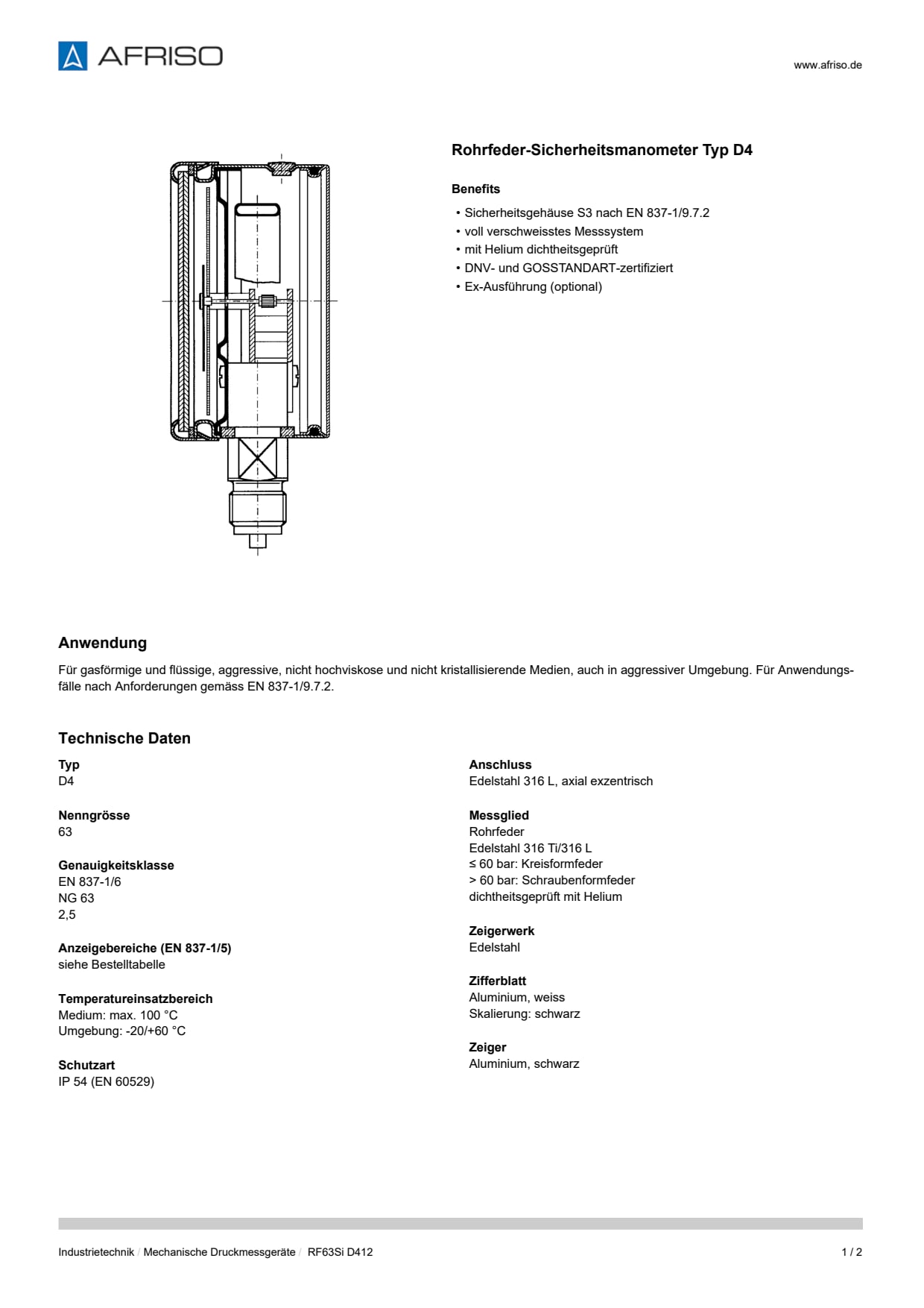AFRISO_DATENBLATT_ROHRFEDER-SICHERHEITSMANOMETER-TYP-D4_RF63SI-D412_P25423_DEU_CHE.PDF