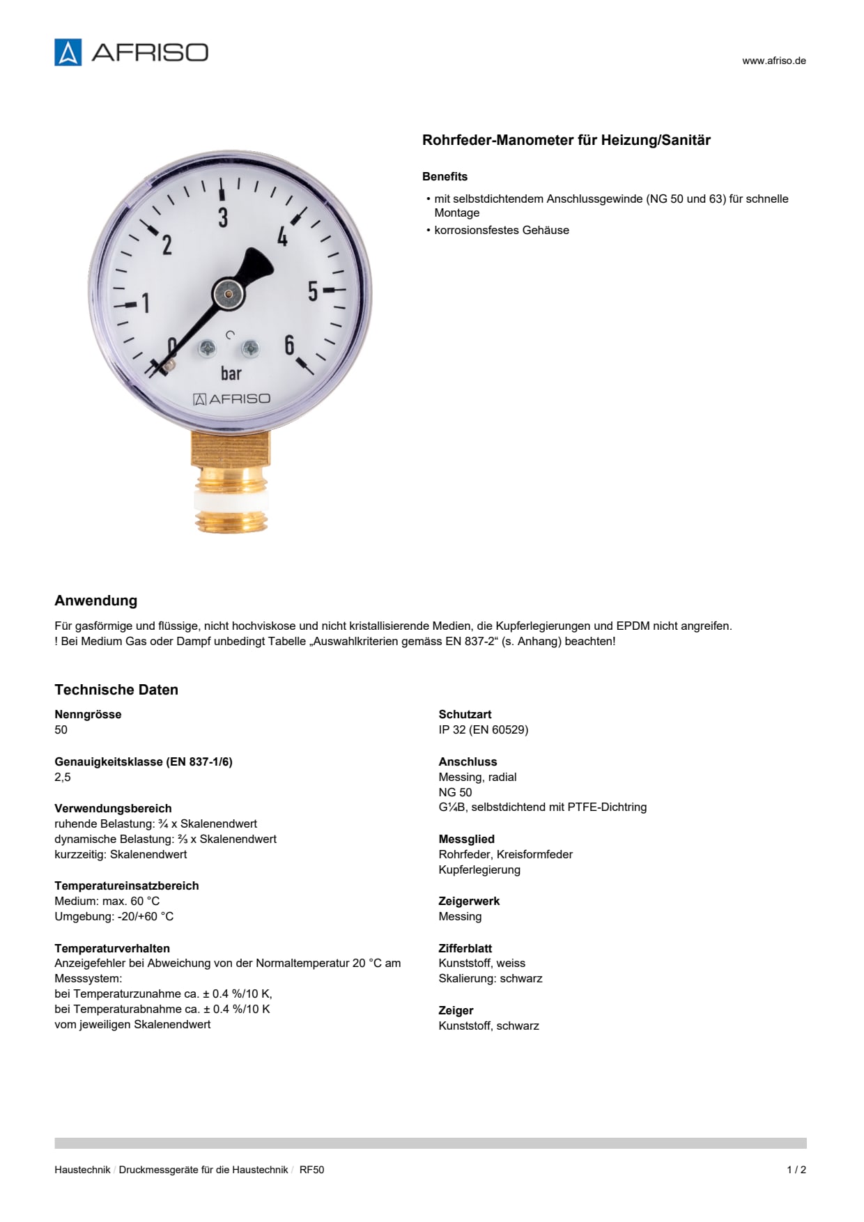 AFRISO_DATENBLATT_ROHRFEDER-MANOMETER-FUER-HEIZUNG-SANITAER_RF50_P25328_DEU_CHE.PDF
