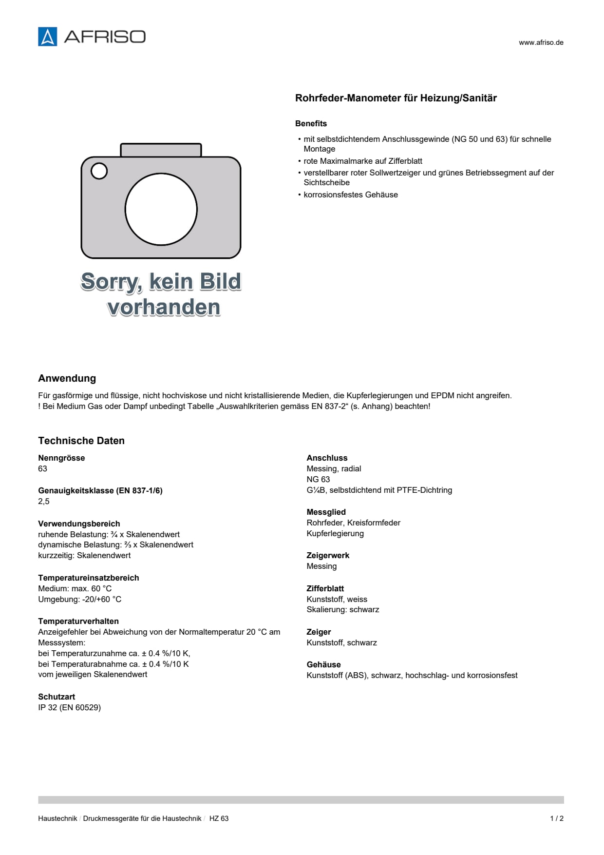 AFRISO_DATENBLATT_ROHRFEDER-MANOMETER-FUER-HEIZUNG-SANITAER_HZ-63_P25312_DEU_CHE.PDF