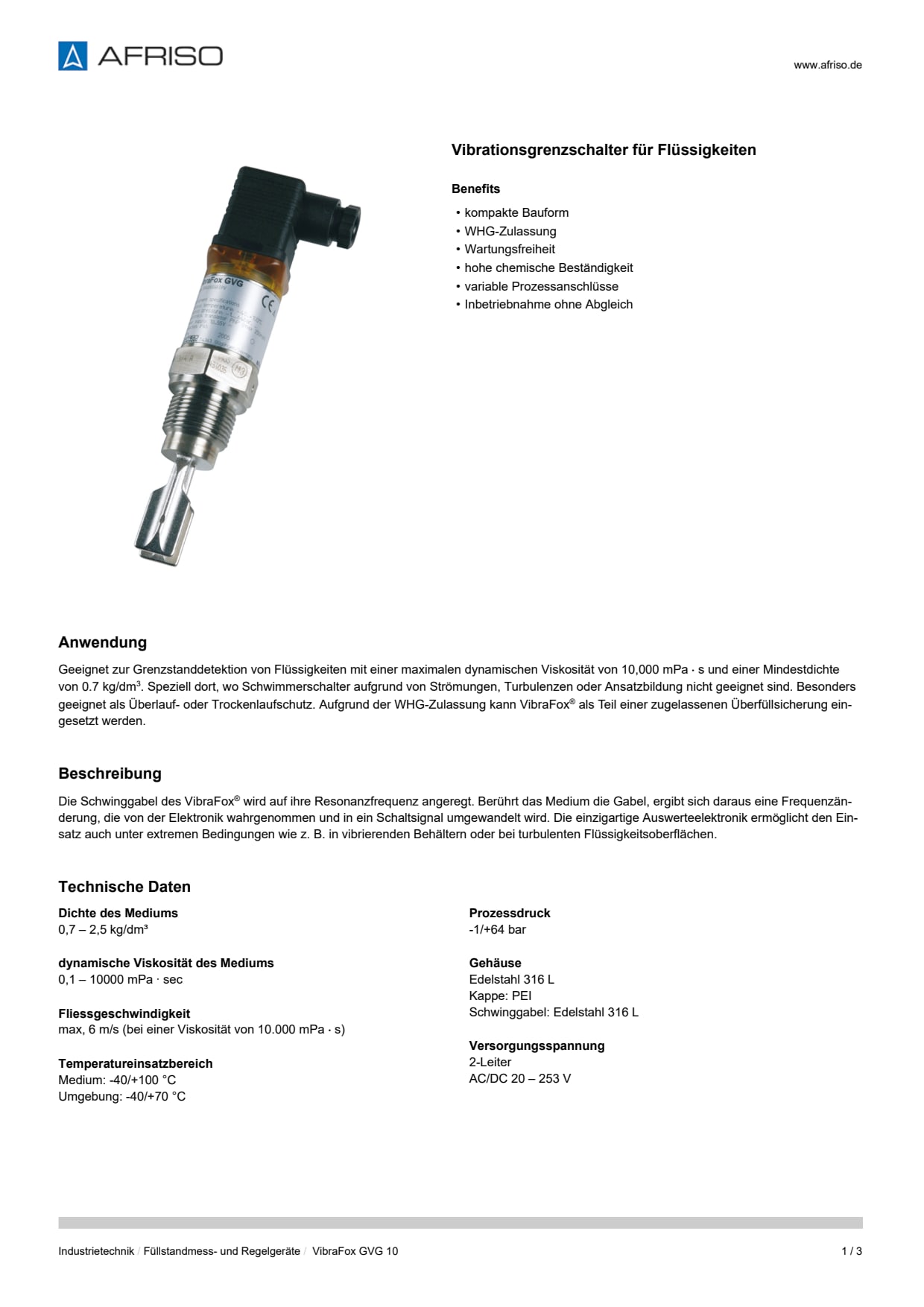AFRISO_DATENBLATT_VIBRATIONSGRENZSCHALTER-FUER-FLUESSIGKEITEN_VIBRAFOX-GVG-10_P31110_DEU_CHE.PDF