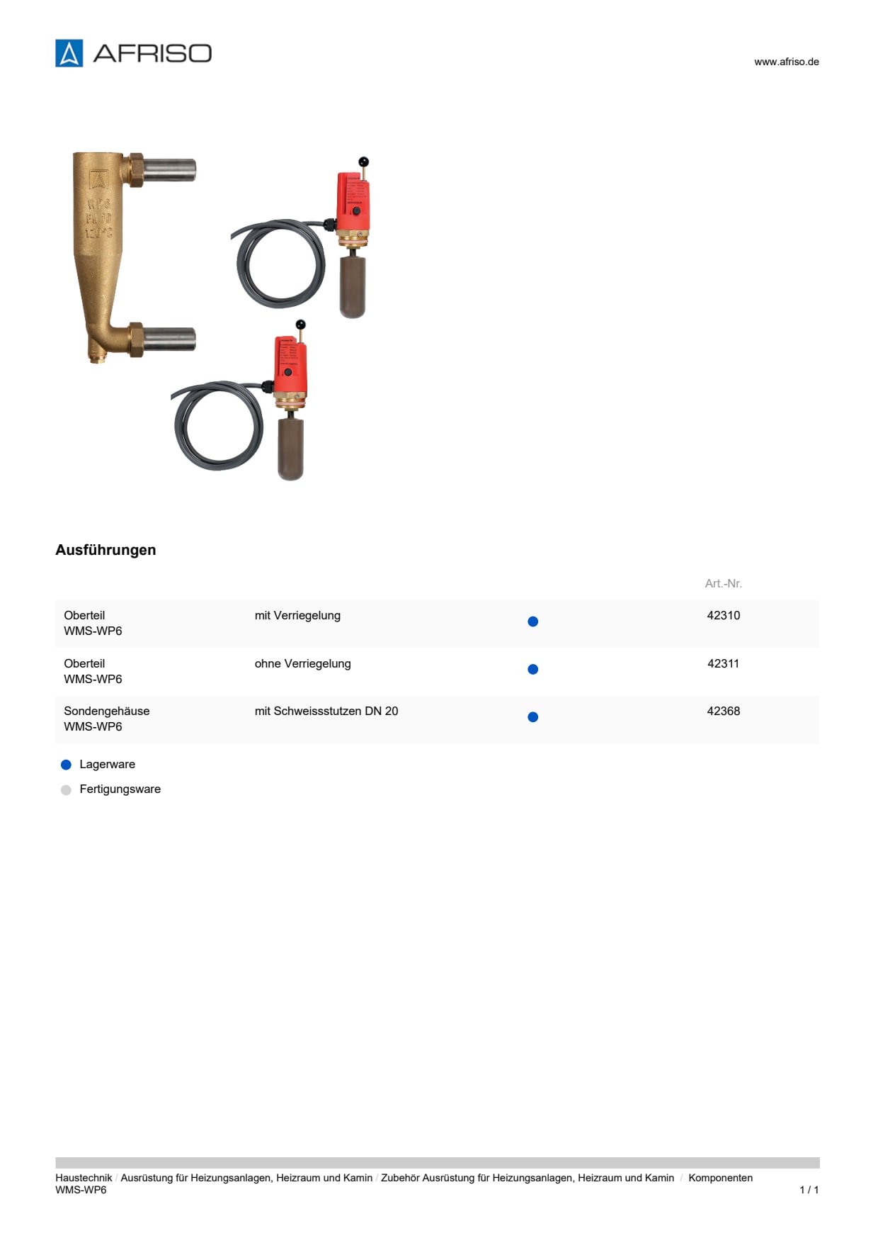 AFRISO_DATENBLATT_KOMPONENTEN-WMS-WP6_P31040_DEU_CHE.PDF