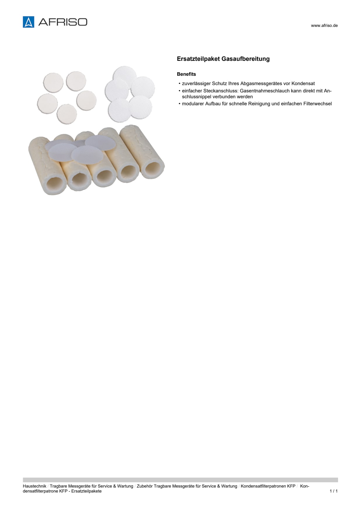 AFRISO_DATENBLATT_KONDENSATFILTERPATRONE-KFP--ERSATZTEILPAKETE_P28603_DEU_CHE.PDF