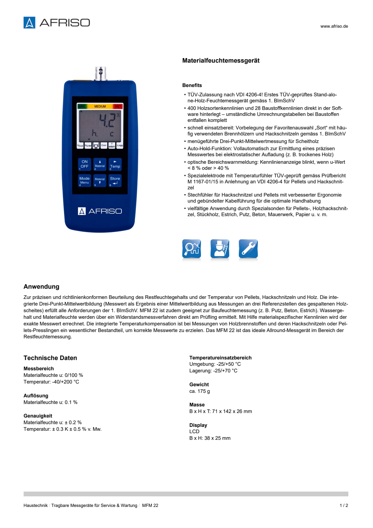 AFRISO_DATENBLATT_MATERIALFEUCHTEMESSGERAET_MFM-22_P28363_DEU_CHE.PDF