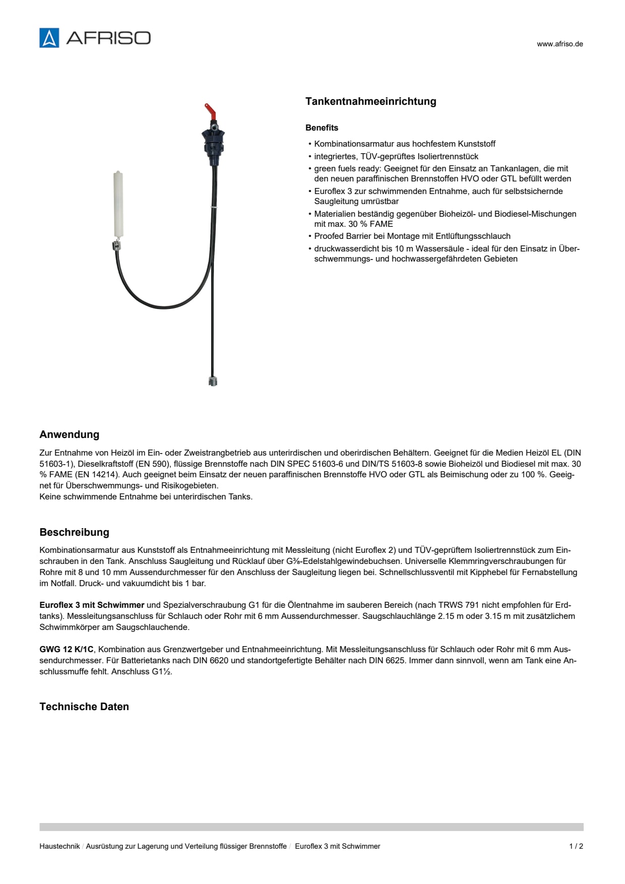 AFRISO_DATENBLATT_TANKENTNAHMEEINRICHTUNG_EUROFLEX-3-MIT-SCHWIMMER_P31359_DEU_CHE.PDF