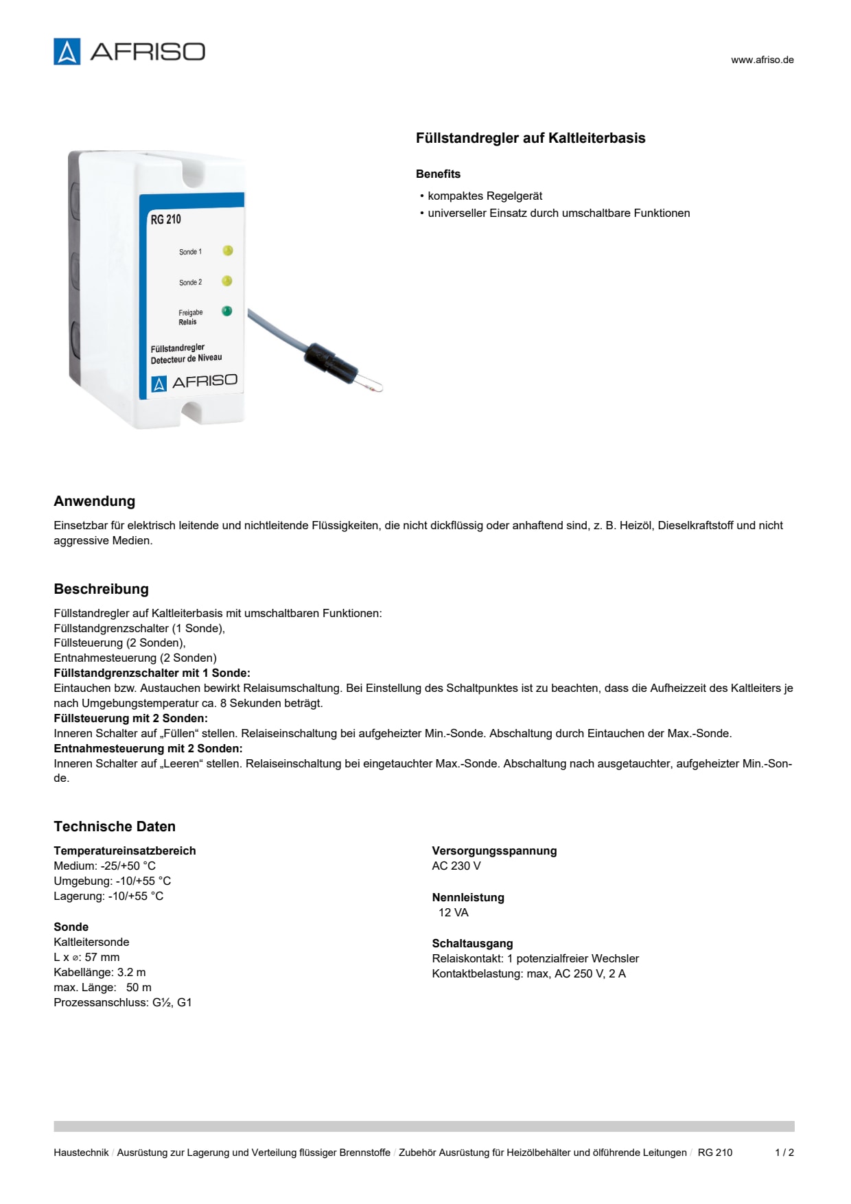 AFRISO_DATENBLATT_FUELLSTANDREGLER-AUF-KALTLEITERBASIS_RG-210_P31222_DEU_CHE.PDF