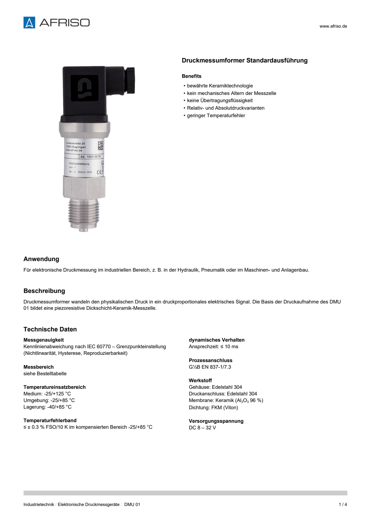 AFRISO_DATENBLATT_DRUCKMESSUMFORMER-STANDARDAUSFUEHRUNG_DMU-01_P33724_DEU_CHE.PDF