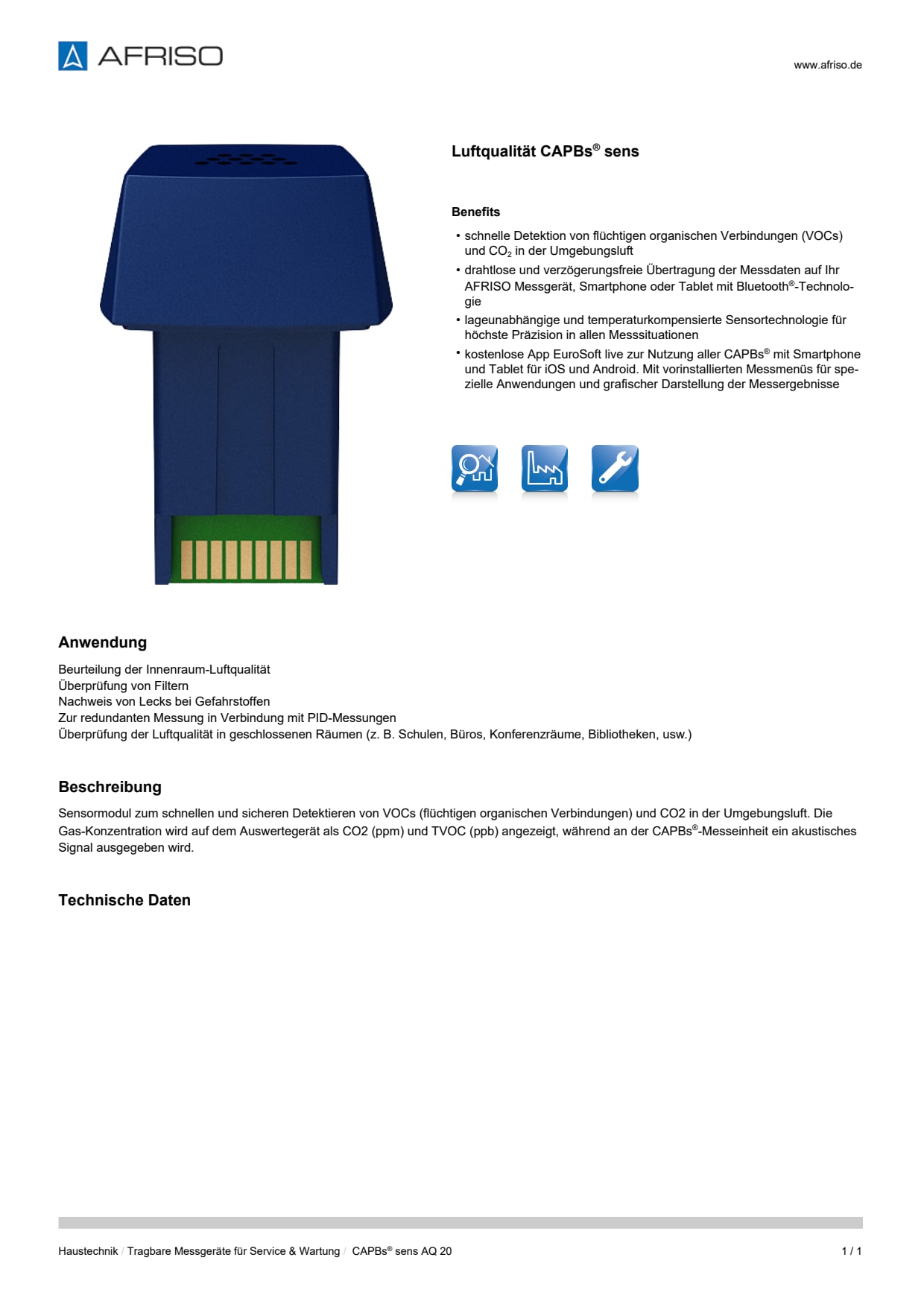 AFRISO_DATENBLATT_LUFTQUALITAET-CAPBS-SENS_CAPBS-SENS-AQ-20_P38606_DEU_CHE.PDF
