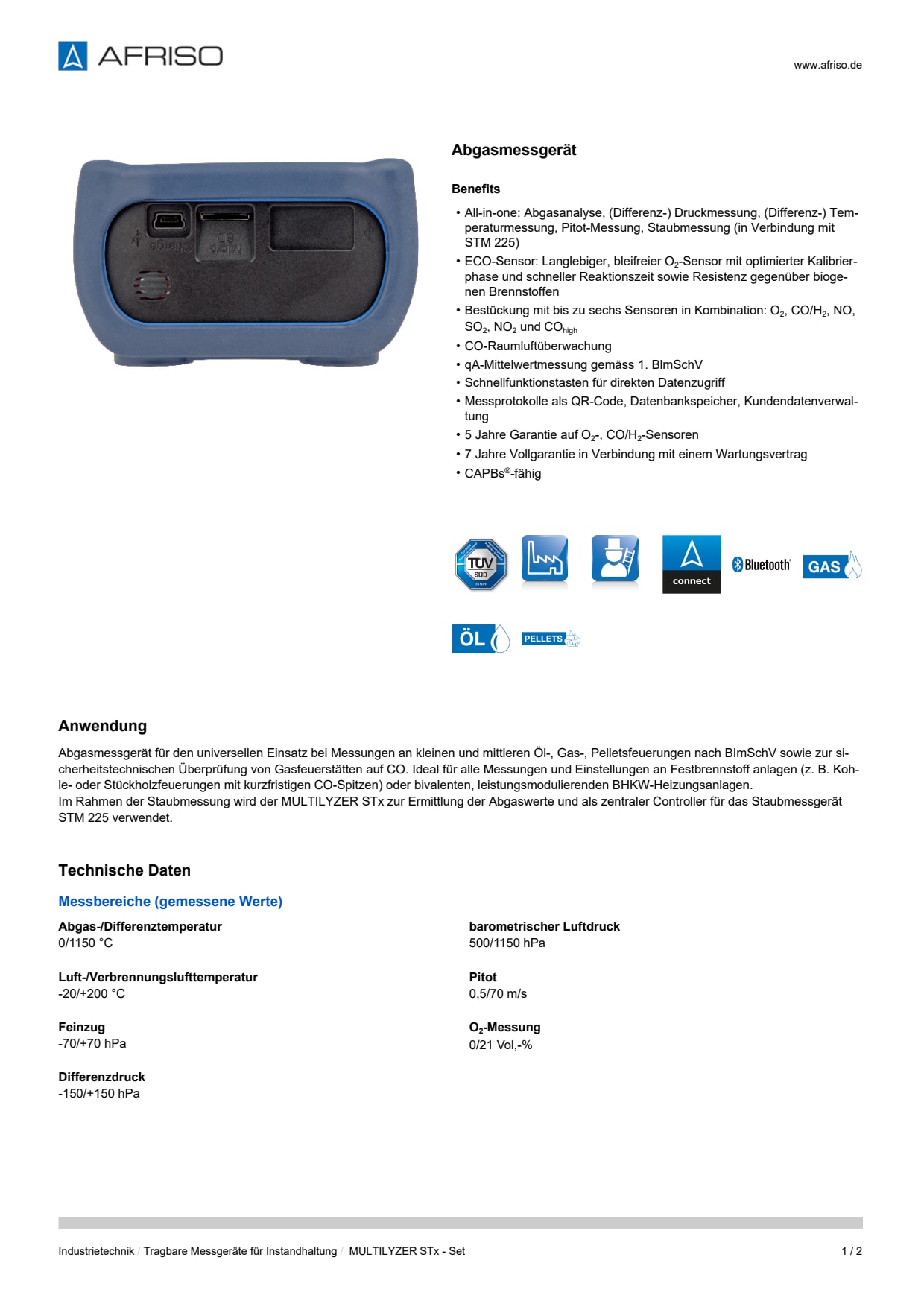 AFRISO_DATENBLATT_ABGASMESSGERAET_MULTILYZER-STX--SET_P54219_DEU_CHE.PDF