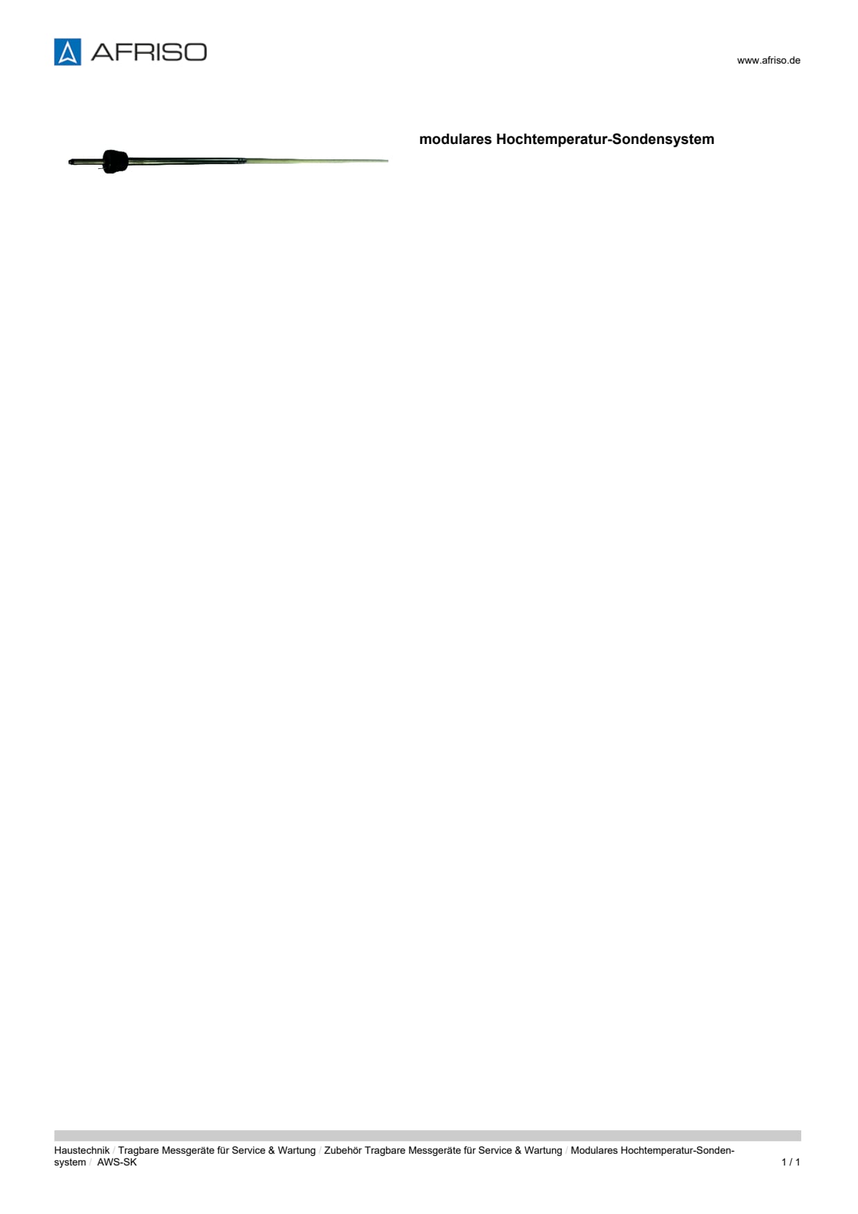 AFRISO_DATENBLATT_MODULARES-HOCHTEMPERATUR-SONDENSYSTEM_AWS-SK_P61841_DEU_CHE.PDF