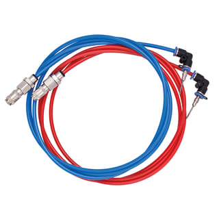  Anschlussschlauch-Set ASS-PTVQ85 KP2.7 ⌀ 4 mm (rot &amp; blau) mit Messnadeln und Sinterfilter