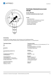 AFRISO_ROHRFEDER-EDELSTAHLMANOMETER-RF40E-ROHRFEDER-EDELSTAHLMANOMETER-TYP-D3_85011332_DEU_CHE.PDF