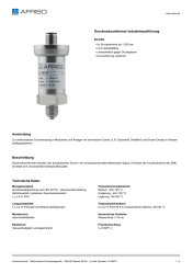 AFRISO_DATENBLATT_DRUCKMESSUMFORMER-INDUSTRIEAUSFUEHRUNG_DMU30-STECKER-M12X1--2-LEITER-STANDARD-1-4-18NPT_P62461_DEU_DEU.PDF