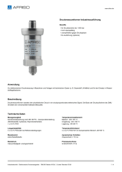 AFRISO_DATENBLATT_DRUCKMESSUMFORMER-INDUSTRIEAUSFUEHRUNG_DMU30-STECKER-M12X1--2-LEITER-STANDARD-G1-2B_P62449_DEU_DEU.PDF